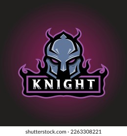 Isolated knight logo mascot. Vector illustration of a knight.