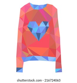 Isolated knitted jersey sweater