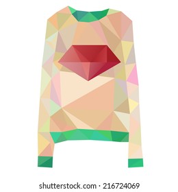 Isolated knitted jersey sweater