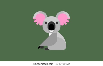 Isolated koala icon in modern flat style, with simple Geometric shapes only