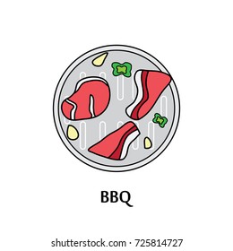 isolated korean barbecue 