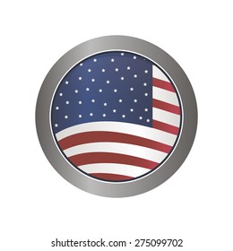 Isolated label with the american flag for holidays. Vector illustration