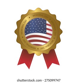 Isolated label with the american flag for holidays. Vector illustration
