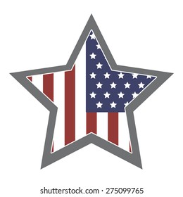 Isolated label with the american flag for holidays. Vector illustration