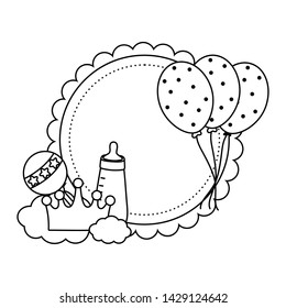 Isolated label for baby shower design