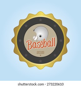 Isolated label with baseball elements. Vector illustration