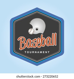 Isolated label with baseball elements. Vector illustration