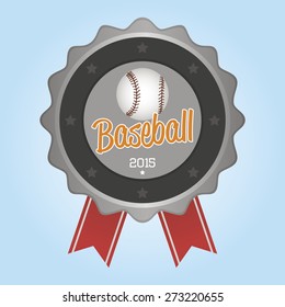 Isolated label with baseball elements. Vector illustration