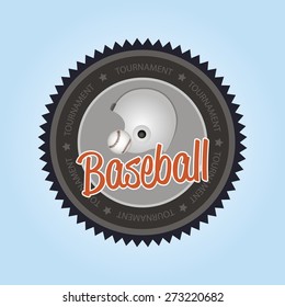 Isolated label with baseball elements. Vector illustration