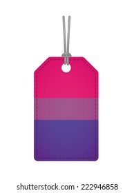 Isolated label with a bisexual pride flag