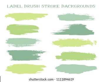 Isolated Label Brush Stroke Backgrounds, Paint Or Ink Smudges Vector For Tags And Stamps Design. Painted Label Backgrounds Patch. Vector Ink Color Palette Swatches. Ink Smudges, Stains, Spots. 