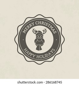 Isolated label with christmas icons. Vector illustration
