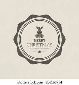 Isolated label with christmas icons. Vector illustration