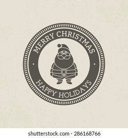 Isolated label with christmas icons. Vector illustration