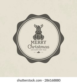 Isolated label with christmas icons. Vector illustration