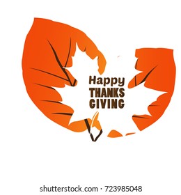 Isolated label composed by fall leaves, Thanksgiving day vector illustration