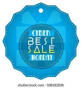 Isolated label with a discount text, Cyber monday vector illustration