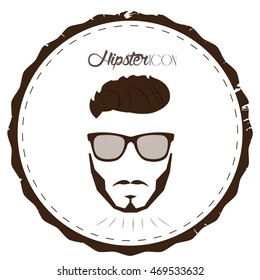 Isolated label with a hipster icon, Vector illustration