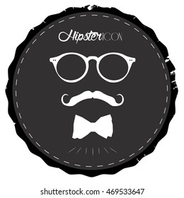 Isolated label with a hipster icon, Vector illustration