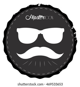 Isolated label with a hipster icon, Vector illustration