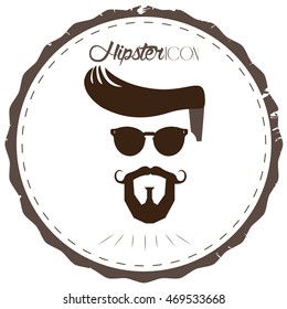 Isolated label with a hipster icon, Vector illustration