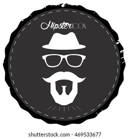 Isolated label with a hipster icon, Vector illustration