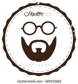 Isolated label with a hipster icon, Vector illustration