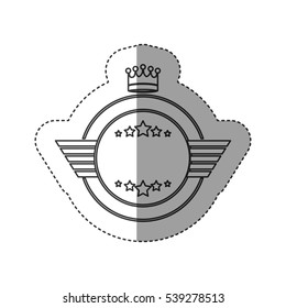 Isolated label with star and crown design
