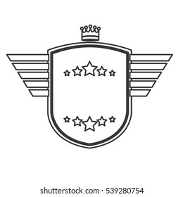Isolated label with star and crown design