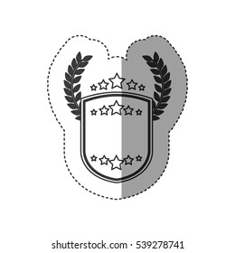 Isolated label with star and wreath design