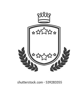 Isolated label with star and wreath design
