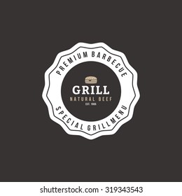 Isolated label with text for barbecue events