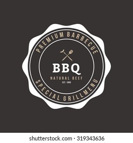 Isolated label with text for barbecue events