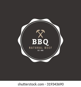 Isolated label with text for barbecue events