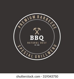 Isolated label with text for barbecue events