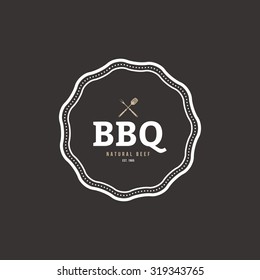 Isolated label with text for barbecue events