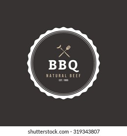 Isolated label with text for barbecue events