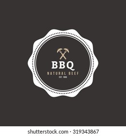 Isolated label with text for barbecue events