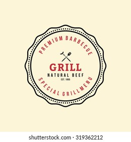 Isolated label with text for barbecue events