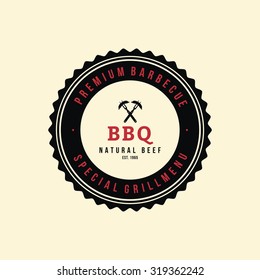 Isolated label with text for barbecue events