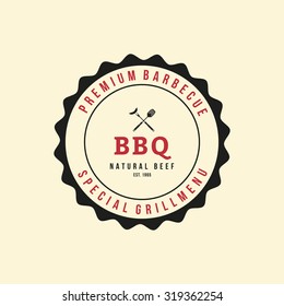 Isolated label with text for barbecue events