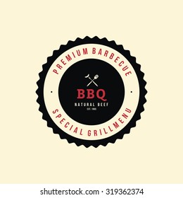 Isolated label with text for barbecue events