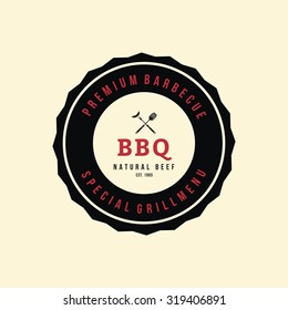 Isolated label with text for barbecue events