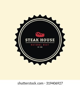 Isolated label with text for barbecue events