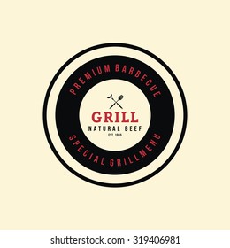 Isolated label with text for barbecue events