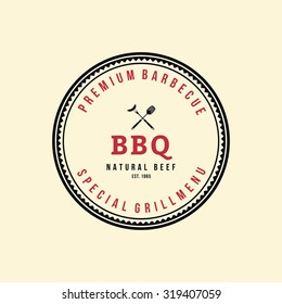 Isolated label with text for barbecue events