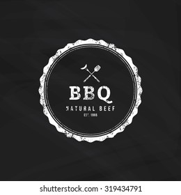 Isolated label with text for barbecue events