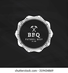 Isolated label with text for barbecue events