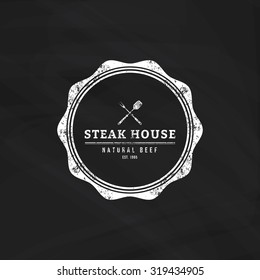 Isolated label with text for barbecue events