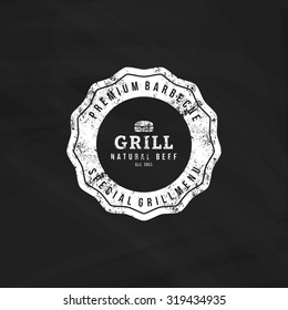 Isolated label with text for barbecue events